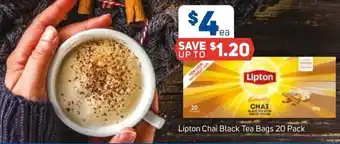 Foodland Lipton Chai Black Tea Bags 20 Pack offer