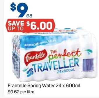 Foodland Frantelle Spring Water 24x600ml offer
