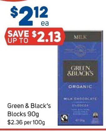 Foodland Green & Black's Blocks 90g offer
