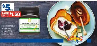 Foodland Manuka Doctor Wild Flora Honey 375g offer