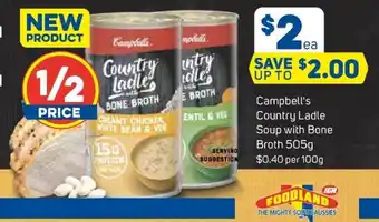 Foodland Campbell's Country Label Soup with Bone Broth 505g offer