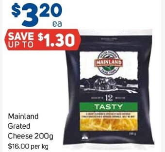 Foodland Mainland Grated Cheese 200g offer
