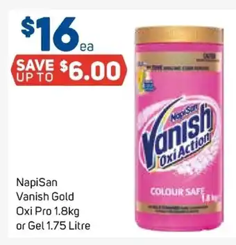 Foodland NapiSan Vanish Gold Oxi Pro 1.8kg or Gel 1.75 Litre offer
