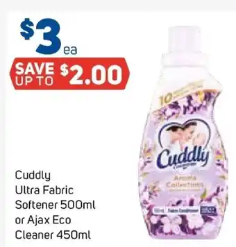 Foodland Cuddy Ultra Fabric Softener 500ml or Ajax Eco Cleaner 450ml offer