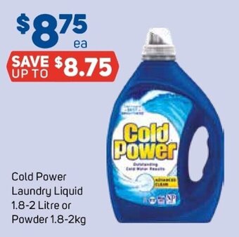 Foodland Cold Power Laundry Liquid 1.8-2 Litre or Power 1.8-2kg offer