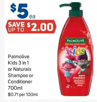 Foodland almolive Kids 3 in 1 or Naturals Shampoo or Conditioner 700ml offer