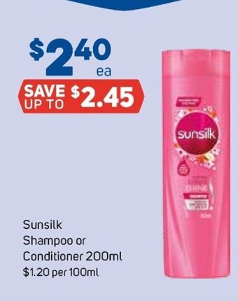 Foodland Sunsilk Shampoo or Conditioner 200ml offer