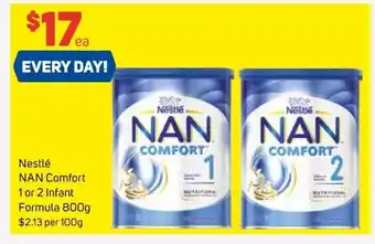 Foodland Nestlé NAN Comfort 1 0r 2 Infant Formula 800g offer