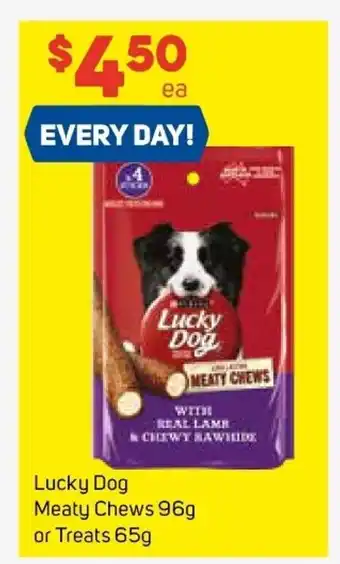 Foodland Lucky Dog Meaty Chews 96g or Treats 65g offer