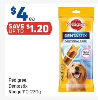 Foodland Pedigree Dentastix Range 110-270g offer
