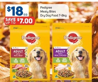 Pedigree Meaty Bites Dry Dog Food 7-8kg