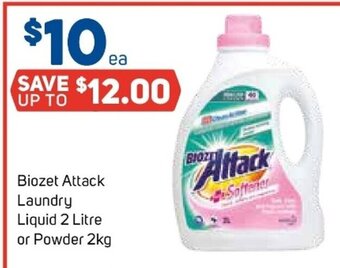 Biozet Attack Laundry Liquid 2 Litre or Powder 2kg