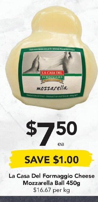 Drakes La Casa Del Formaggio Cheese Mozzarella Ball 450g offer