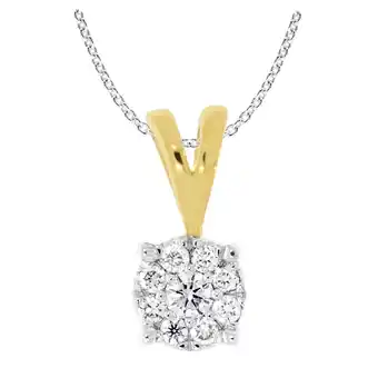 Shiels 9ct yellow gold diamond pendant with infinity detail on side profile on 45cm chain offer