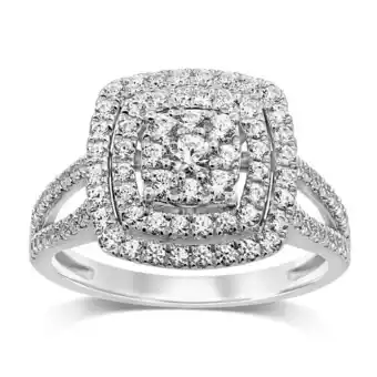 Shiels Silver 1 carat diamond cluster ring offer
