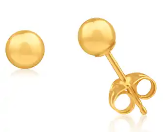 Shiels 9ct yellow gold ball 4mm stud earrings offer