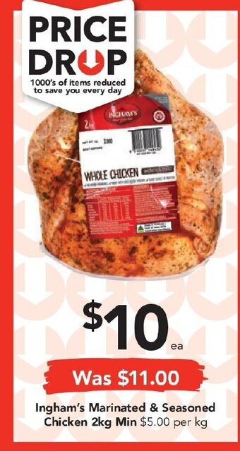 Drakes Ingham's Marinated & Seasoned Chicken 2kg offer