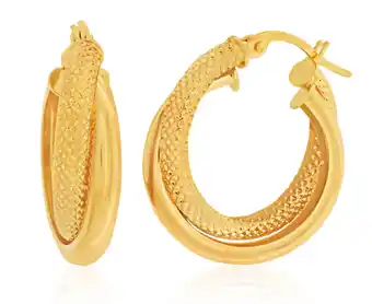 Shiels 9ct yellow gold hoop "rianna" earrings offer