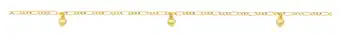 Shiels 9ct yellow gold heart charm 3:1 figaro 29cm anklet offer