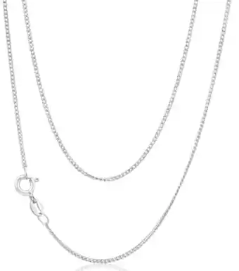 Shiels 9ct white gold curb chain 45cm long diamond cut offer