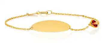 Shiels 9ct yellow gold 15cm bracelet with a red enamel ladybug id offer