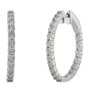 Shiels Sterling silver 1/2 carat diamond hoop earrings offer