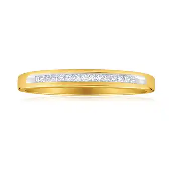 Shiels 9ct yellow gold diamond ring set with 15 princess cut diamonds offer