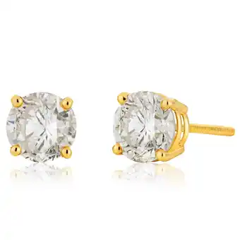 Shiels 14ct yellow gold diamond stud earrings with appoximately 1.5 carats of diamonds offer
