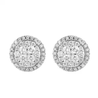 Shiels 9ct yellow gold stud earrings with 1 carat of diamonds offer