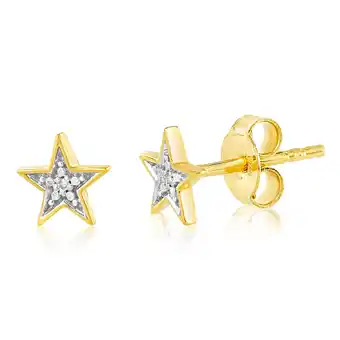 Shiels 9ct yellow gold diamond star stud earrings offer