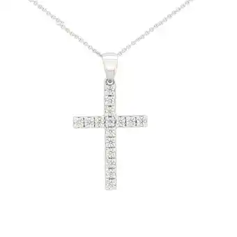 Shiels Flawless 9ct white gold cross pendant (tw=1/4 carat) offer