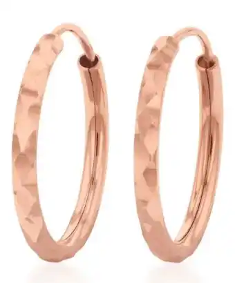 Shiels 9ct silverfilled rose gold 15mm diamond cut sleeper earrings offer