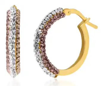 Shiels 9ct yellow gold silver filled diamond cut 15mm hoop earrings offer