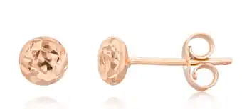 Shiels 9ct rose gold textured 4.5mm stud earrings offer