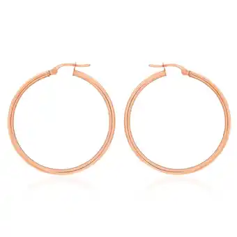 Shiels 9ct rose gold plain 30mm hoop earrings european made offer
