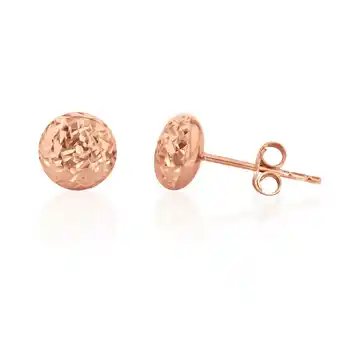 Shiels 9ct rose gold diamond cut 7mm stud earrings offer