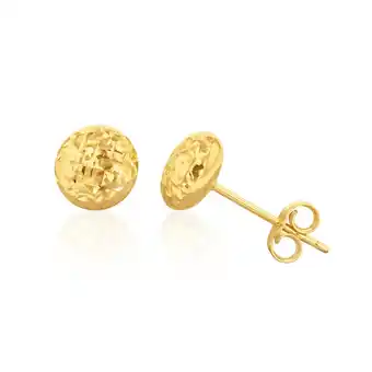 Shiels 9ct yellow gold textured 7mm stud earrings offer