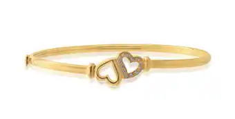 Shiels 9ct gold silverfilled heart bangle offer