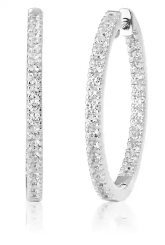 Shiels Sterling silver cubic zirconia 25mm hoop earrings offer