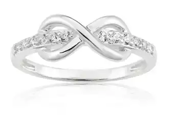 Shiels Sterling silver cubic zirconia channel set infinity ring offer