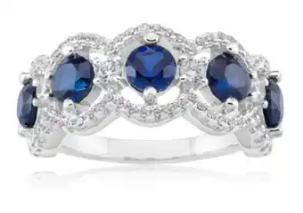 Shiels Sterling silver created sapphire and zirconia ring offer