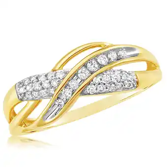 Shiels 9ct yellow gold diamond ring set with 35 diamonds offer