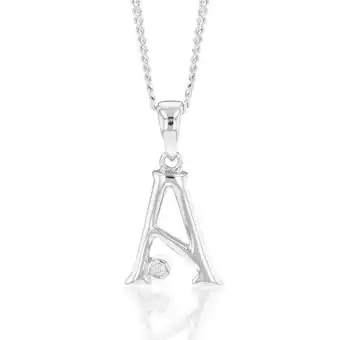 Shiels Silver pendant initial a set with diamond offer
