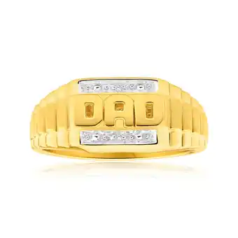 9ct yellow gold & white gold 'dad' diamond ring