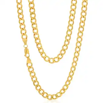 Shiels 9ct yellow gold silver filled 55cm curb chain offer