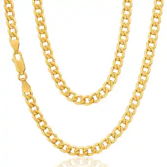 Shiels 9ct solid yellow gold 55cm 120 gauge curb chain offer