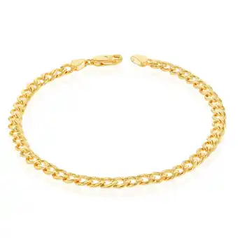 Shiels 9ct yellow gold silverfilled super flat curb 120 gauge 21cm bracelet offer