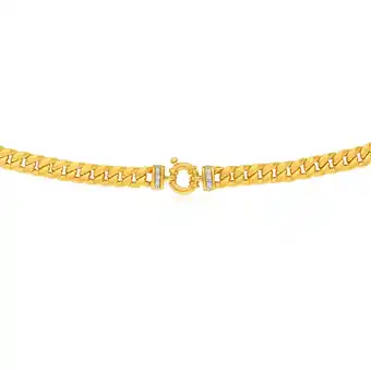 Shiels 9ct yellow gold silver filled zirconia curb chain offer