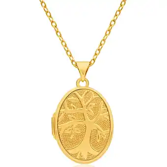 Shiels 9ct yellow gold silver filled tree of life oval locket offer