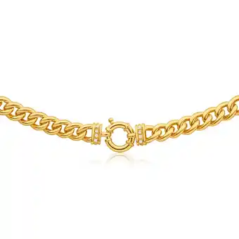Shiels 9ct yellow gold silver filled cubic zirconia 50cm curb chain offer